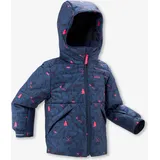 Skijacke Daunenjacke Kinder sehr warm wasserdicht - 100 Grafik blau/rosa Gr. 110 - 5 Jahre