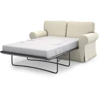 MASTERS OF COVERS Ersatzsofabezug für IKEA Ektorp 2-Sitzer Schlafsofa, Abdeckung für Ektorp 2 er Sofabett, Ektorp 2 er Schlafsofa Bezug, Sofabett Überzug, 197 x 90 x 88 cm (Baumwolle, Creme)