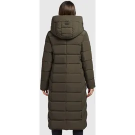 khujo Steppmantel "TYNSE", Damen, Gr. L, khaki, Web, 100% Polyester, unifarben, regular fit wadenlang, eingesetzt elastischer Bund mit Windstopper, Mäntel Steppmantel