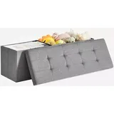 In And OutdoorMatch Truhenbank modern Marcos - Sitzbank mit Stauraum - Mit Deckel - Bettkasten - Hellgrau - 38x110x38cm