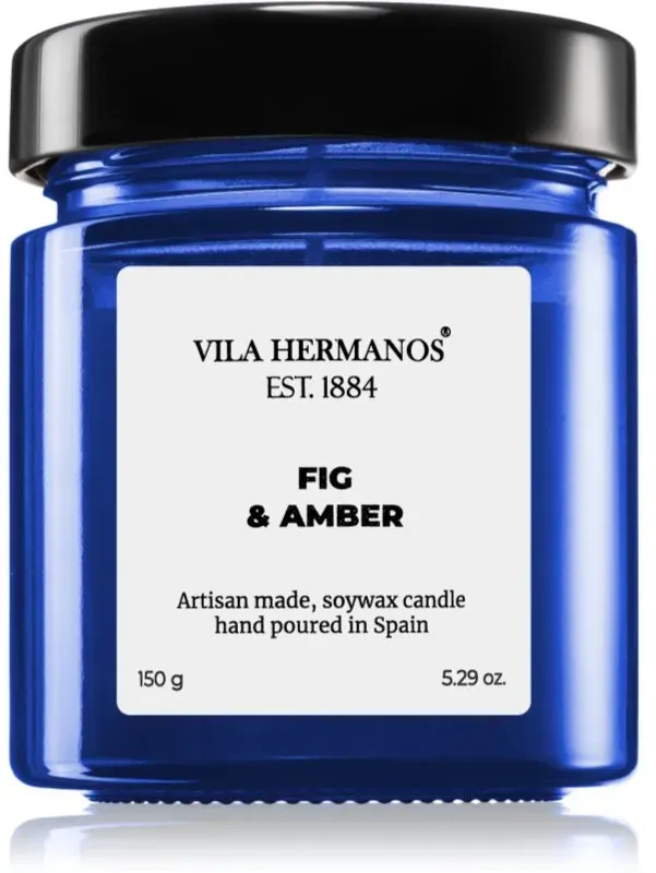 Vila Hermanos Apothecary Cobalt Blue Fig & Amber Duftkerze 150 g