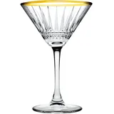 Pasabahce Martiniglas Cocktailschale, Cocktailglas, 220ml, Glas, transparent/gold, 4 Stück