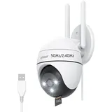 ieGeek Überwachungskamera 5MP Überwachungskamera Aussen WLAN, PTZ Outdoor IP Kamera (AuBenbereich, Aussen, außen, 355°/90° PTZ, 24/7 Aufnahme,Nachtsicht in Farbe,TF-Karte/Cloud-Speicher, Mensch Bewegungsmelder,2-Wege-Audio,Ton und Lichtalarm, Personenerkennung)