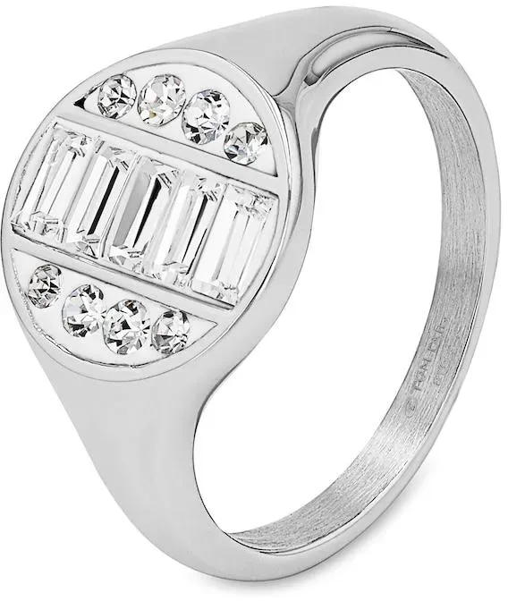 TOM TAILOR Damen Ring aus Edelstahl - Stein Preciosa weiß, silber, Gr. 54/17