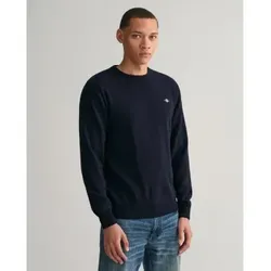 Gant für Herren. 87211 Marineblauer Pullover mit Rundhalsausschnitt (XXL), Lässig, Wolle, Langarm