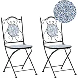 Beliani CHAPECO Gartenstuhl 55 x 70 x 106 cm schwarz/blau/weiß 2 St.
