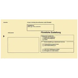 RNK Postzustellungsumschläge 2045 Din Lang ohne Fenster gelb, für förmliche Zustellung 4002871204514 RNK 100 Stück