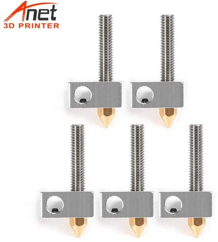 Anet 0,4 mm Messingdüse Extruder Druckkopf + Heizblock Hotend + 1,75 mm Halsrohre