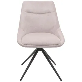 Mendler 2er-Set Esszimmerstuhl HWC-M65, Küchenstuhl Lehnstuhl Stuhl, drehbar Auto-Position Metall Stoff/Textil ~ creme-beige