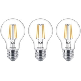 Philips LED-Lampe Classic Standard 8.5W/827 (75W) Clear 3-pack E27