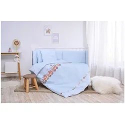 Lorelli Babybettwäsche Set Smile 6-teilig Decke 140x95 Kissen 43x35 Bett 120x60 hellblau