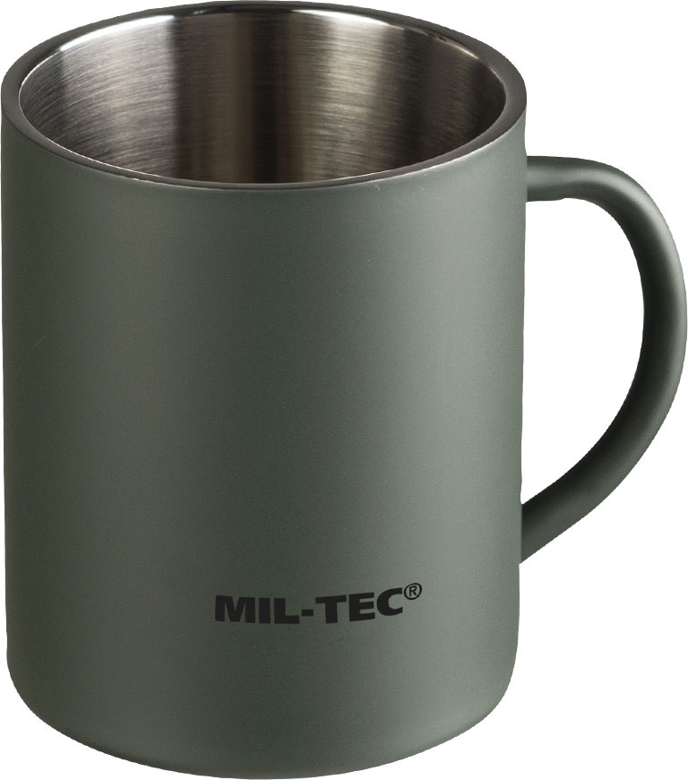 Mil-Tec Stainless, mug isotherme - Olive - 450 ml