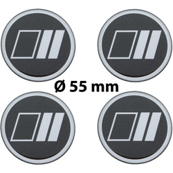 4 x Ø 55 mm Polymere Aufkleber / Streifen / Nabenkappen, Felgendeckel
