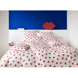 ELEGANTE Cherie Herz Himbeerrot 135 x 200 cm + 80 x 80 cm