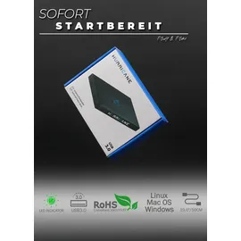Hurricane GD25612 Externe Festplatte 2TB 2,5" USB 3.0 Speicher für PC Ps4 Ps5 Xbox kompatibel mit Windows Mac Linux
