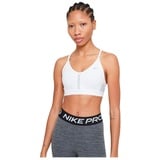 Nike Damen W Nk Df Indy V-neck Sports Bra, White/Grey Fog/Particle Grey, XS EU