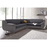 TRENDMANUFAKTUR Eckcouch Kunstleder 3-Sitzer Grau