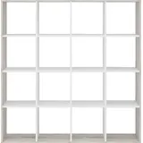 FMD Raumteilerregal »Mega«, Regale Gr. B/H/T: 138,5 cm x 143 cm x 33 cm, 16 St. offene Fächer, beige (sandeiche nb, weiß) Raumteiler-Regale