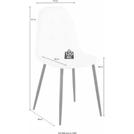 OTTO home INOSIGN Essgruppe, (Set, 5-tlg), mit Esstisch 120 cm breit( Weiß/Grau)