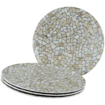 CreaTable Pizzateller Stone Collection 4-tlg Beige/Weiß