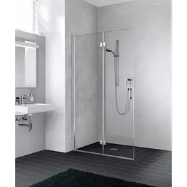 Kermi Liga Walk-In-Duschkabine mit Falttür links 80 x 200 cm silber ESG klar Clean