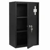 Spetebo Medizinschrank Metall Medizinschrank abschließbar inklusive 2 Schlüssel (Anzahl, 1-St., 50 x 30 cm) Wand Arzneischrank mit 3 Fächern schwarz