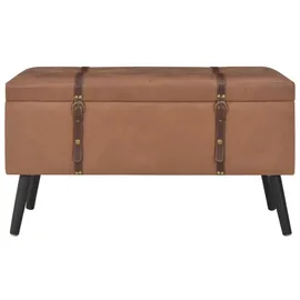 vidaXL Hocker mit Stauraum 3 Stk. Braun Kunstleder