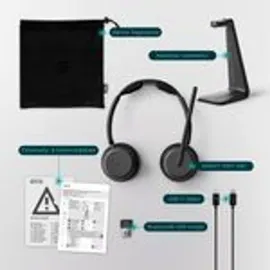epos IMPACT 1061T ANC Stereo-Headset - MS-Teams-Version, Bluetooth (BTD 800a Adapter), BrainAdaptTM-Technologie, EPOS AITM, Adaptives Active Noise-Cancelling, inkl. Ladestation