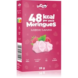 Locco Meringues 48 kcal per pack kalorienarme Baisers ohne Zuckerzusatz Geschmack Raspberry 28 g