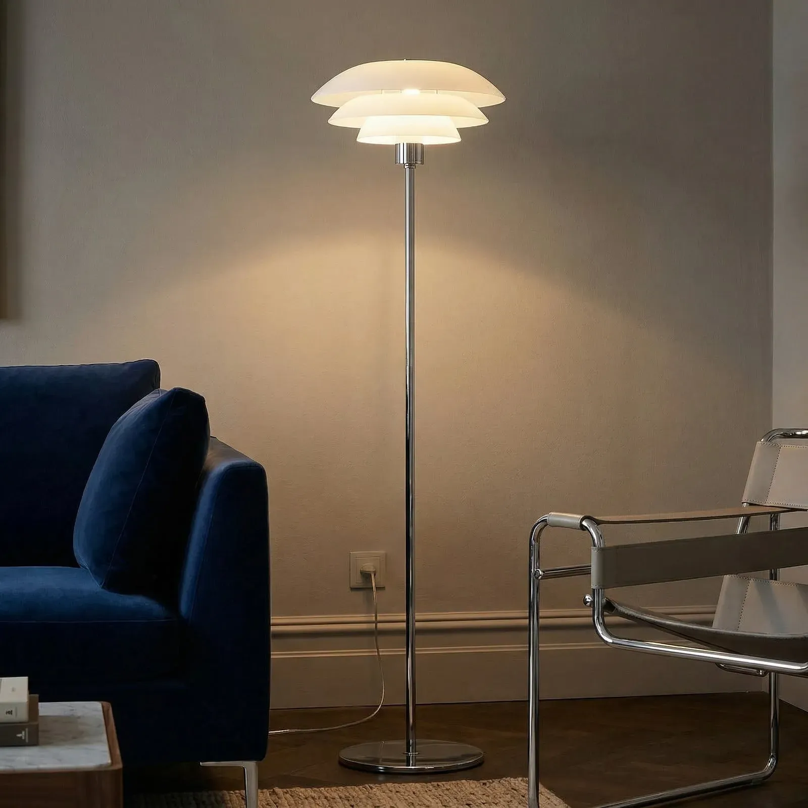 Stehleuchte Dyberg Larsen, DL31, Weiß, für Wohnzimmer, Glas, Skandinavisch - 133