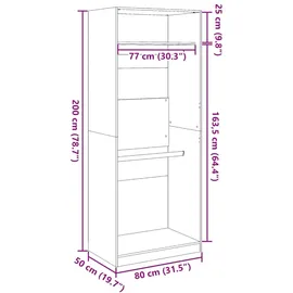 vidaXL Kleiderschrank Sonoma-Eiche 80x50x200 cm Holzwerkstoff