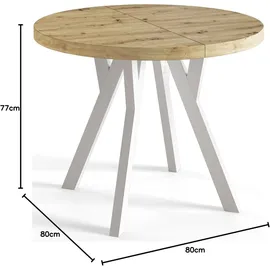 alpimeble OVO Ø 90 cm naturbelassen/schwarz