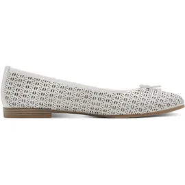 TAMARIS Damen Ballerina Leder flach, weiß, 40 EU