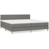 vidaXL Boxspringbett mit Matratze Dunkelgrau 200x200 cm Stoff