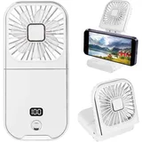 Amxcnoy Faltbarer, Tragbarer Mini-ventilator, Usb-aufladbar, Batteriebetriebener Nackenventilator – Weiß