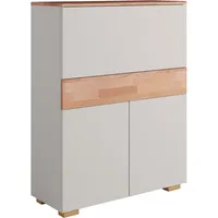 OTTO home Sekretär OTTO HOME "Citra", weiß (weiß, natur), B:90cm H:115cm T:35cm, Sekretäre, Sekretär, mit klappbarer Funktion, viel Stauraum
