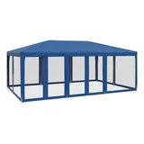 vidaXL Partyzelt mit 10 Mesh-Seitenteilen Blau 6x4 m HDPE