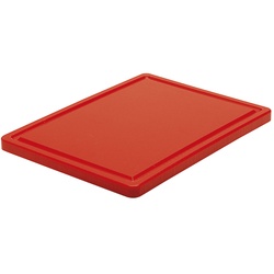 Mastro Schneidebrett rot für Fleisch mit Saftrille, 400x300 mm
