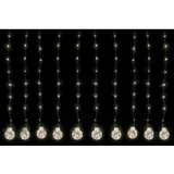 Lex LED Lichtervorhang mit 10 Kugeln und 200 Micro LEDs, 2,7m