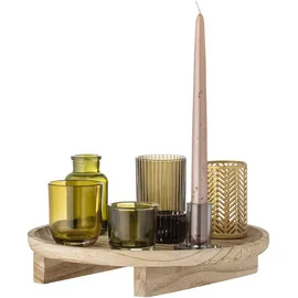 Bloomingville Teelichthalter Sanga Glas Beige/Grün
