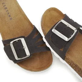ELBSAND Pantolette Mule, offener Schuh, Sommerschuhe, Lederpantolette anthrazit