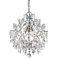 Design Hänge Lampe Decken Leuchte Glas Pendel Schlaf Zimmer Kristall Beleuchtung chrom