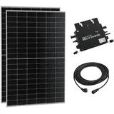 pro.tec Balkonkraftwerk Brusson 800 W Komplettset mit 2x400W Solaranlage mit Wechselrichter mit App und WIFI Solarmodulen 10m Kabel Photovoltaik Plug+Play