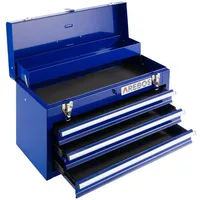 Arebos Werkzeugkoffer 3 Schubladen Metall 52 x 22 x 30,5 cm blau abschließbar