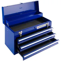 Arebos Werkzeugkoffer 3 Schubladen Metall 52 x 22 x 30,5 cm blau abschließbar