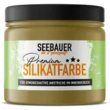 SEEBAUER diy Silikatfarbe Braun 300ml für Innen (No. 655 Olive Oil) Atmungsaktive Mineralfarbe für Allergiker - Abwaschbare Wandfarbe - Brauntöne hohe Deckkraft