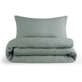 Laleni Kinderbettwäsche 100x135 cm aus Baumwolle - Musselin Bettwäsche Kinder 100 x 135 cm+Kissenbezug 40x60 - Oeko-TEX zertifizierte Bettwäsche Blau - Musselin Kinderbettwäsche 100 x 135 Baumwolle