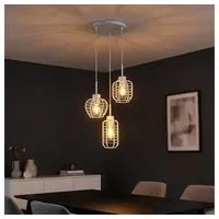 GLOBO LIGHTING LED Pendelleuchte, Leuchtmittel inklusive, Warmweiß, LED Pendelleuchte Hängeleuchte Metall höhenverstellbar weiß D 37,5 cm weiß