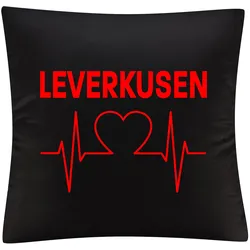 multifanshop Kissenbezug - Leverkusen - Herzschlag - Druck rot - Kissen
