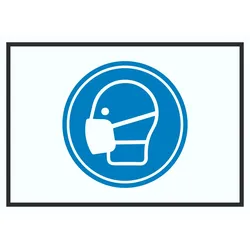 Mundschutz tragen Schild mit Symbol A0 (841x1189mm)